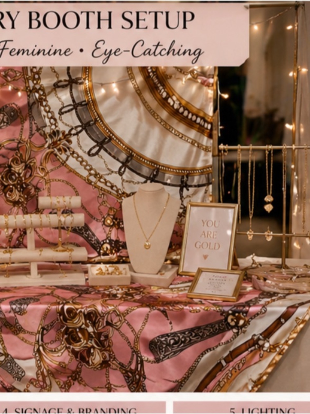 Elegant Pink & Cream Chain Print scarf. Make a top out of it see picture above. - Picture 7 of 11